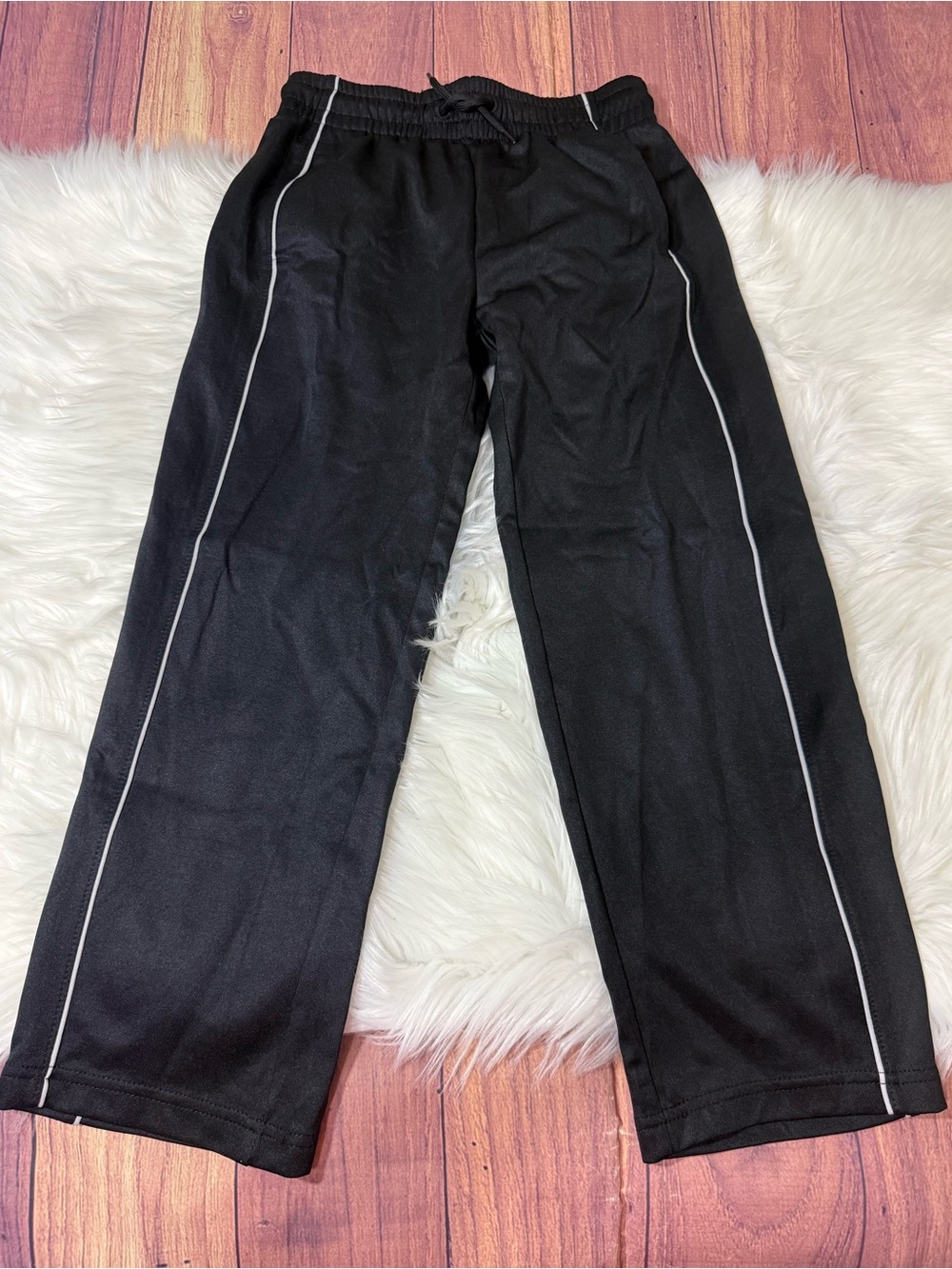 Old Navy Black Athletic Track Pants with White Piping
